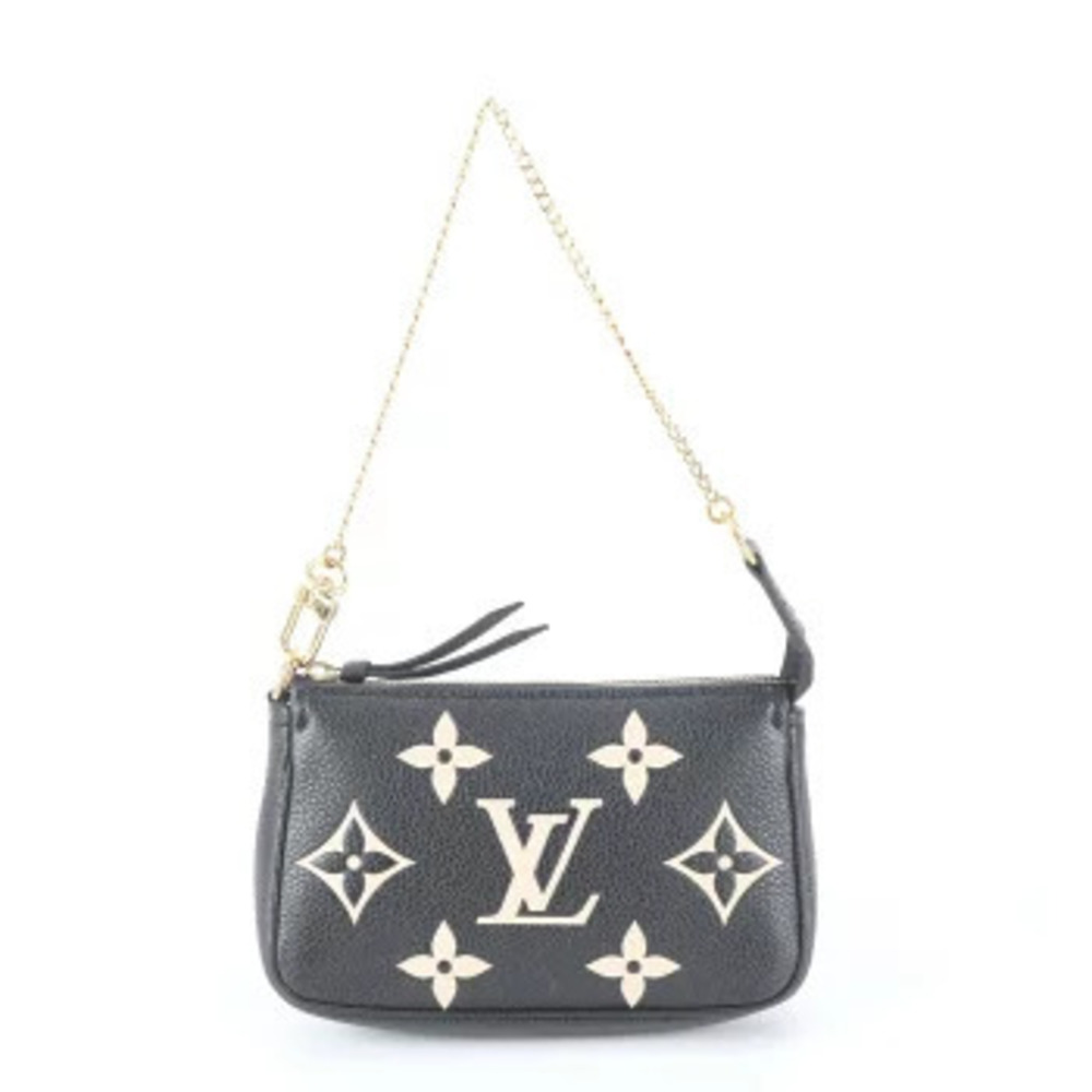 Louis Vuitton Monogram Empreinte Pochette Accessoires Leather Top Bag Gray